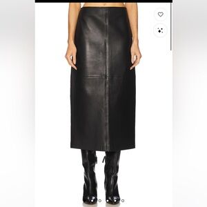 A.L.C Leather Midi Pencil Skirt